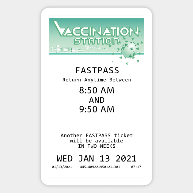 Vaccination Station Fastpass Sticker by frankpepito